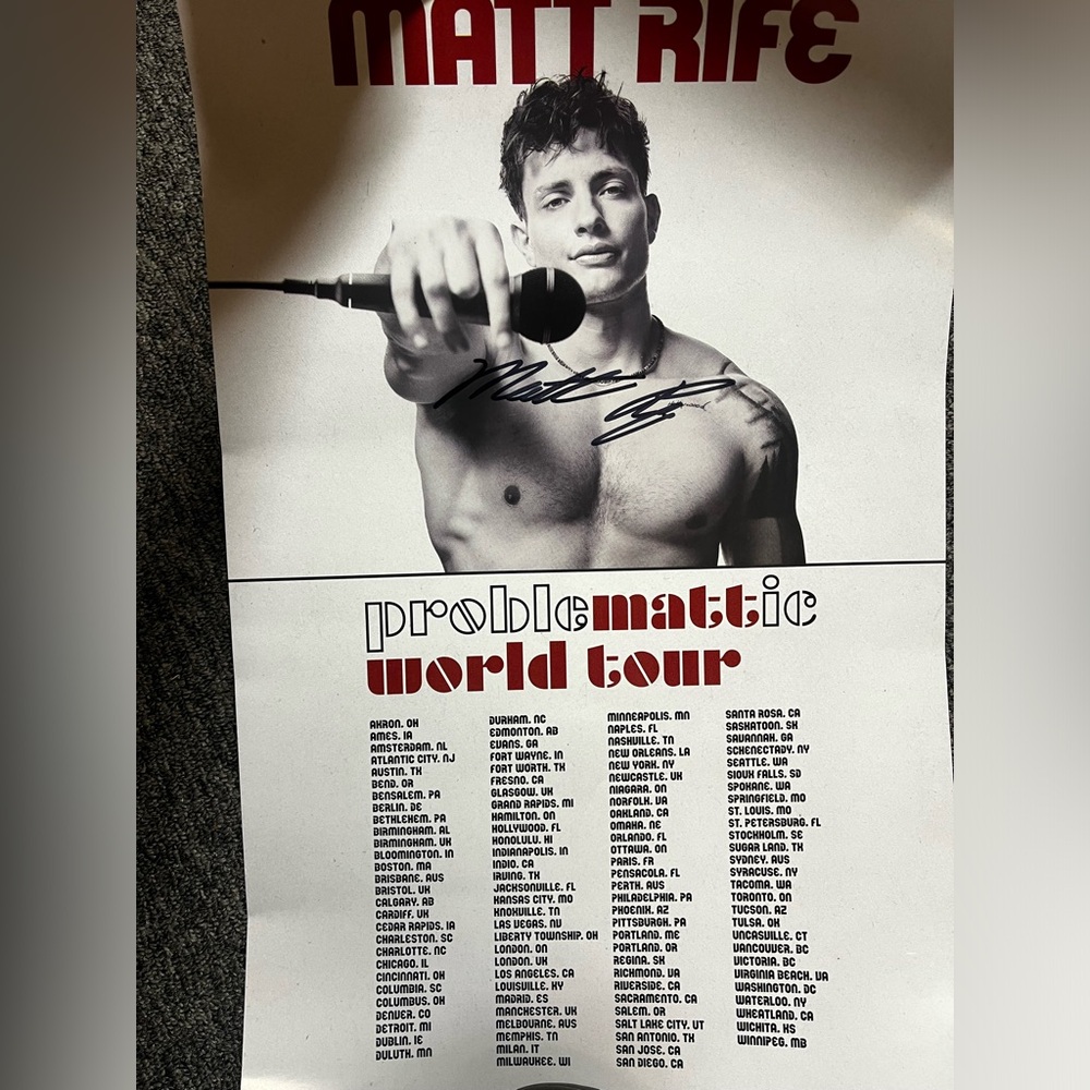 Matt rife  autographed poster